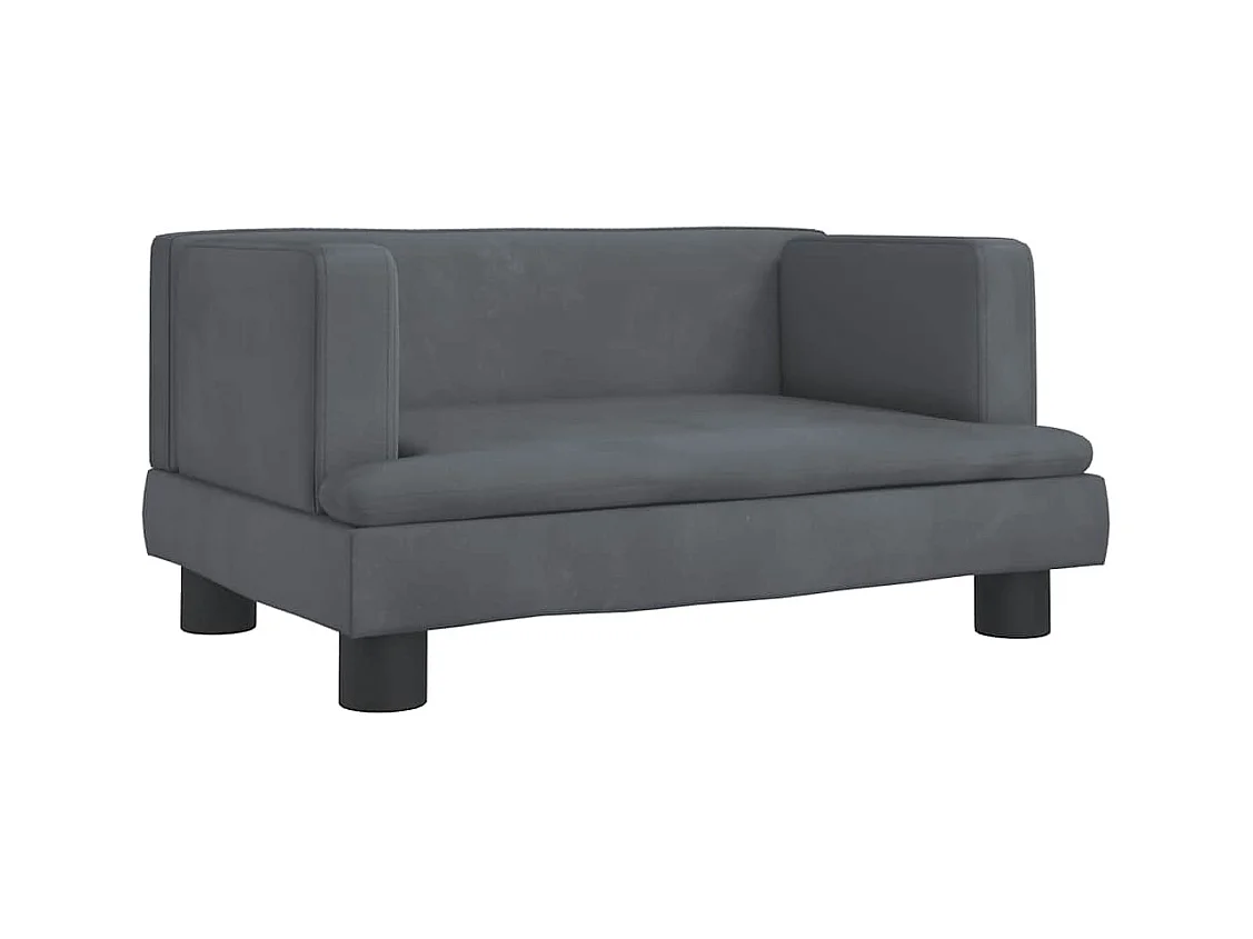 Lit pour chien gris foncé 60x40x30 cm velours