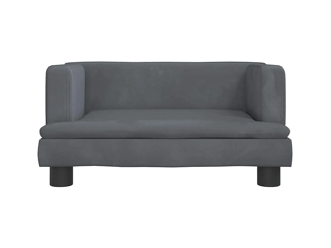 Lit pour chien gris foncé 60x40x30 cm velours