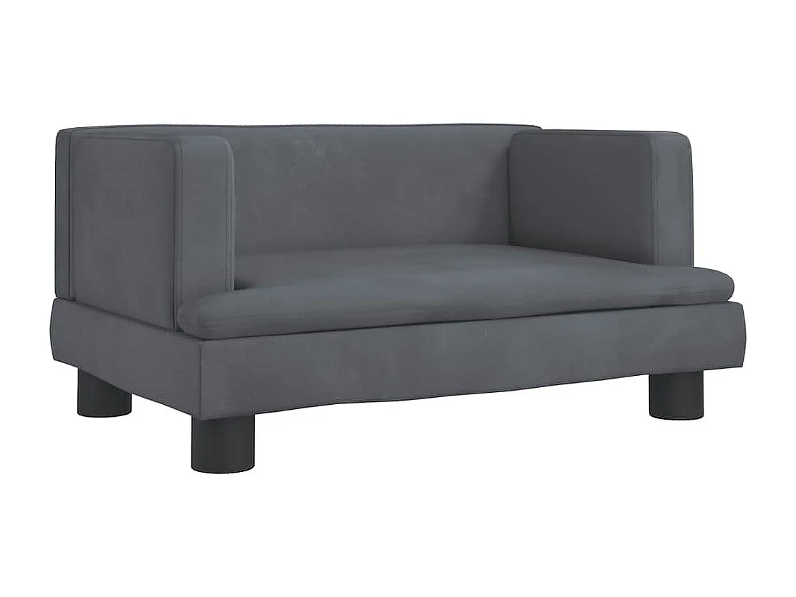 Lit pour chien gris foncé 60x40x30 cm velours