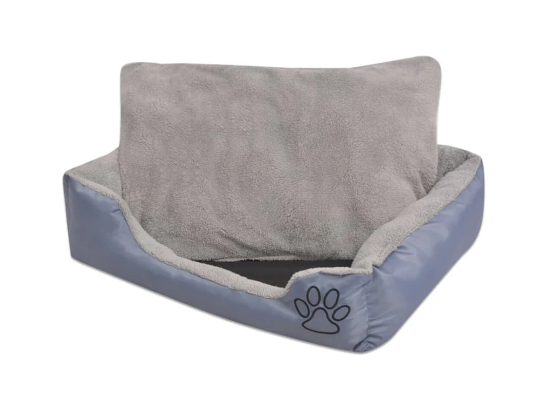 Hondenbed met gevoerd kussen maat M grijs
