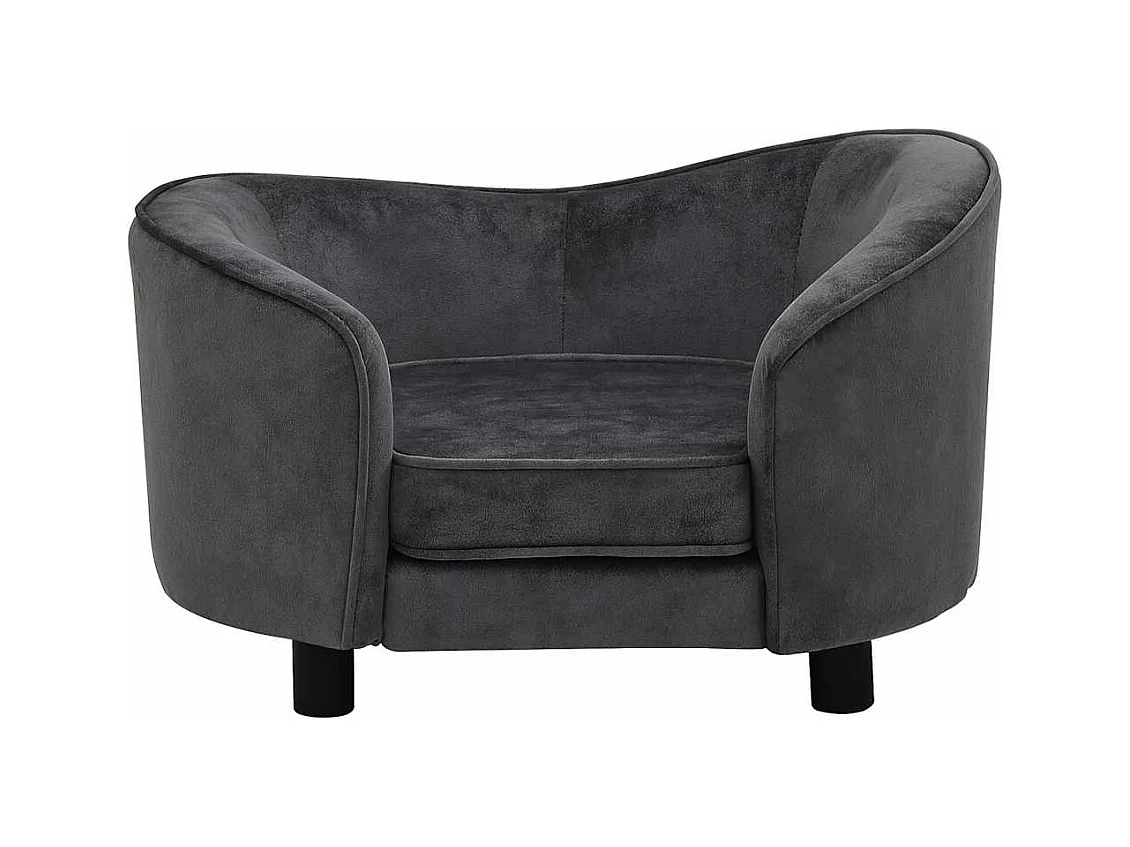 Sofá para perros gris oscuro 69x49x40 cm de peluche