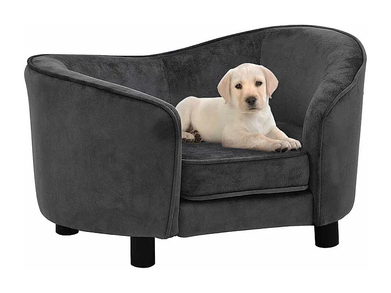 Canapé pour chien Gris foncé 69x49x40 cm Peluche