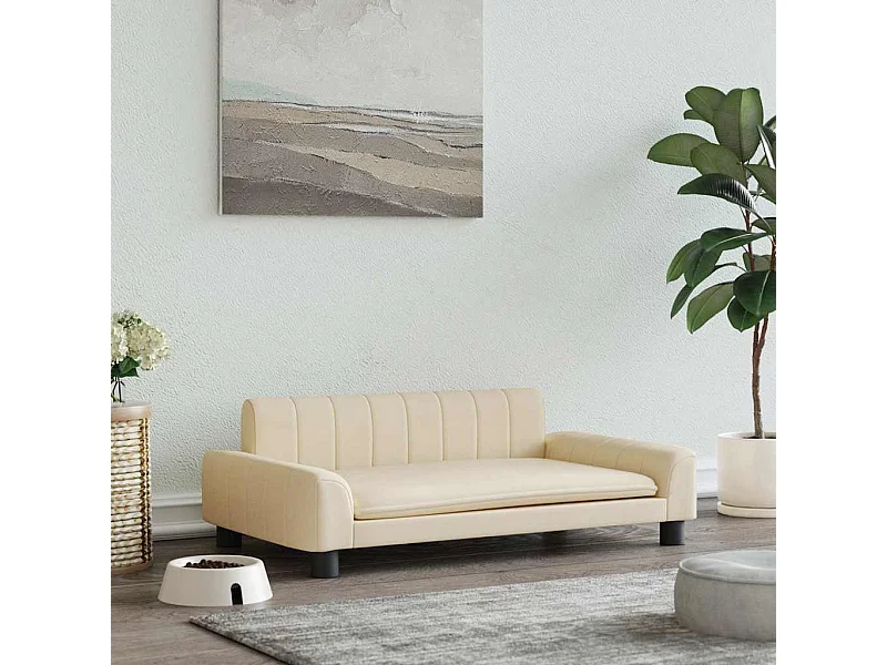 Crèmekleurige hondenmand 90x53x30 cm stof