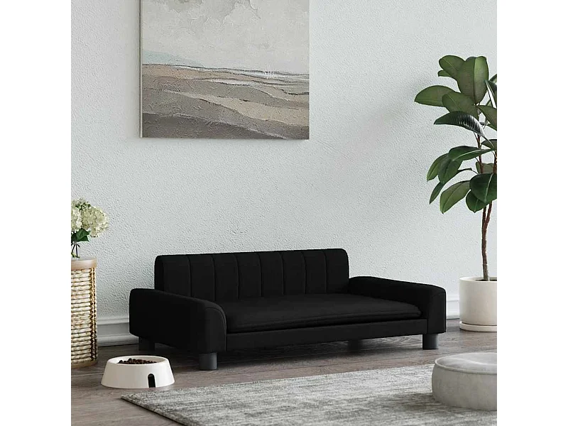 Zwarte hondenmand 90x53x30 cm stof