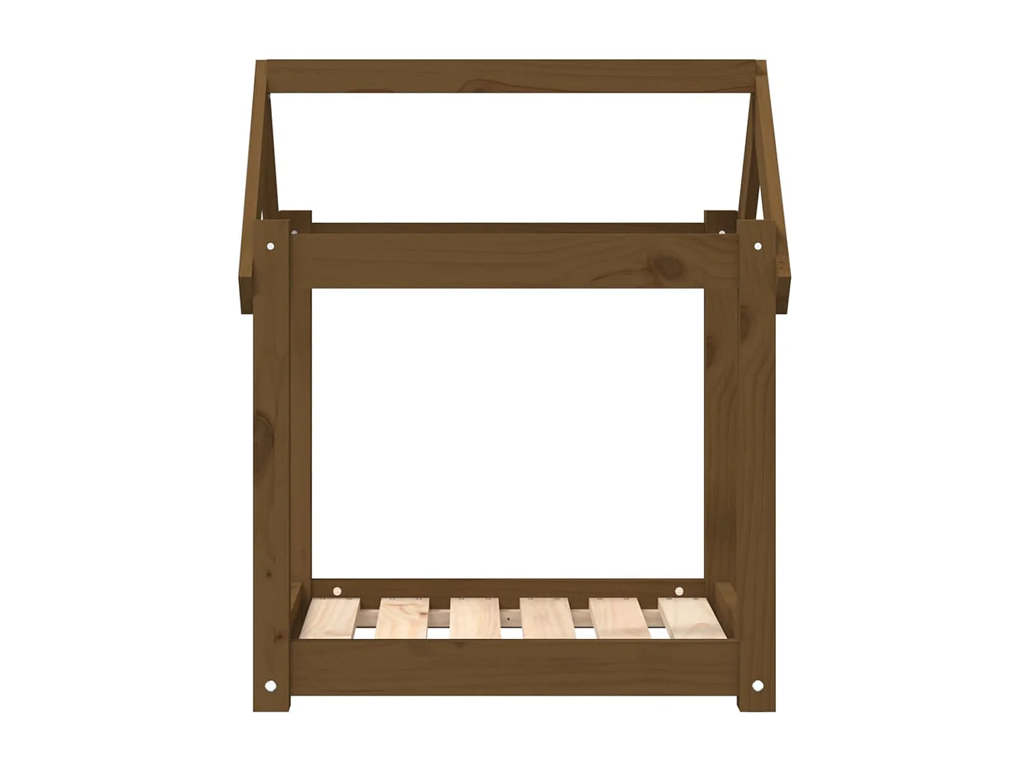 Cama para perro color marrón miel 61x50x70 cm madera maciza de pino