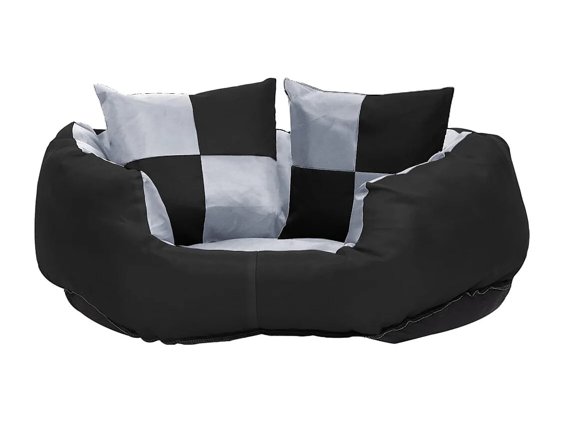 Coussin réversible lavable pour chien Gris et noir 65x50x20 cm