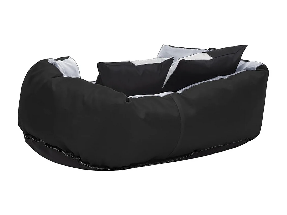 Coussin réversible lavable pour chien Gris et noir 65x50x20 cm