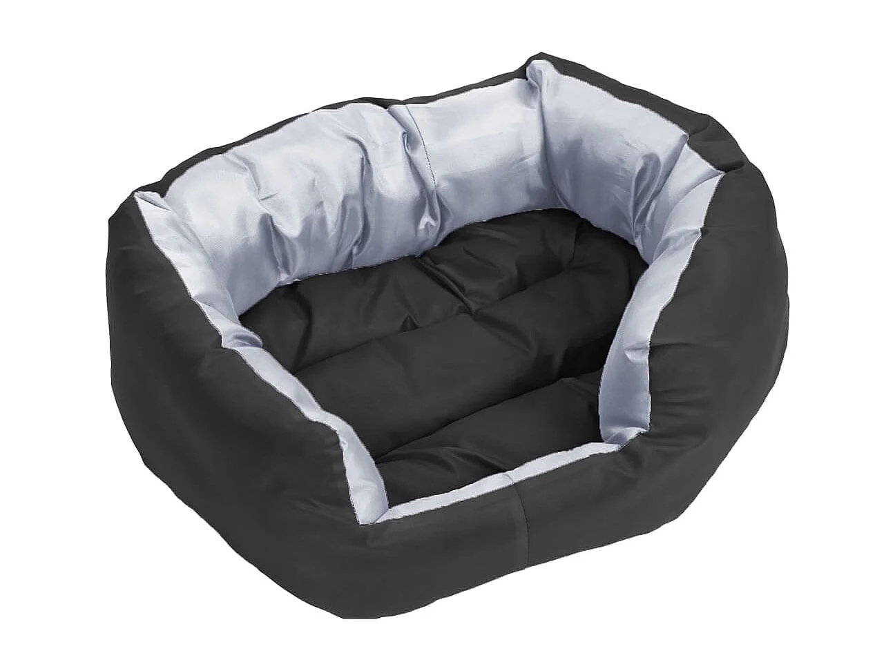 Coussin réversible lavable pour chien Gris et noir 65x50x20 cm