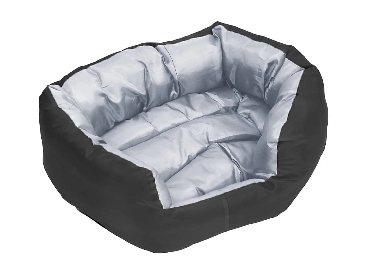 Coussin réversible lavable pour chien Gris et noir 65x50x20 cm