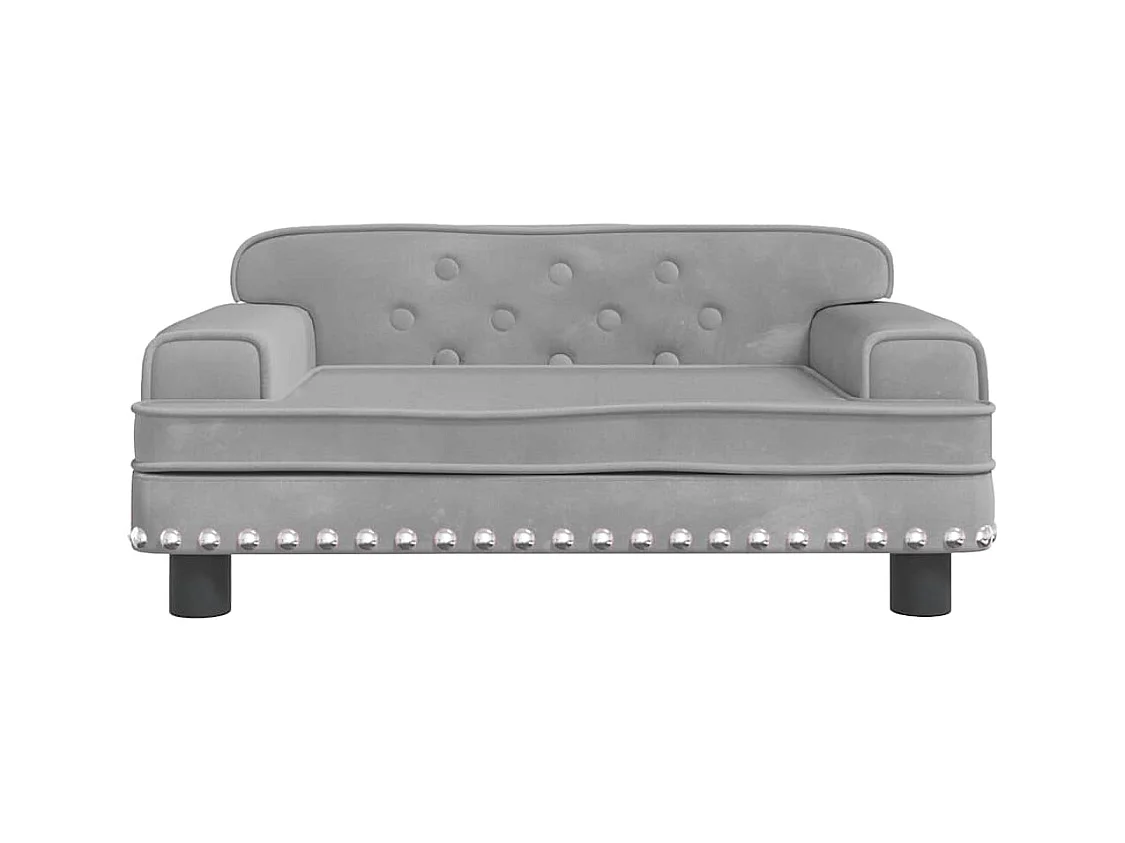 Lit pour chien gris clair 70x45x30 cm velours