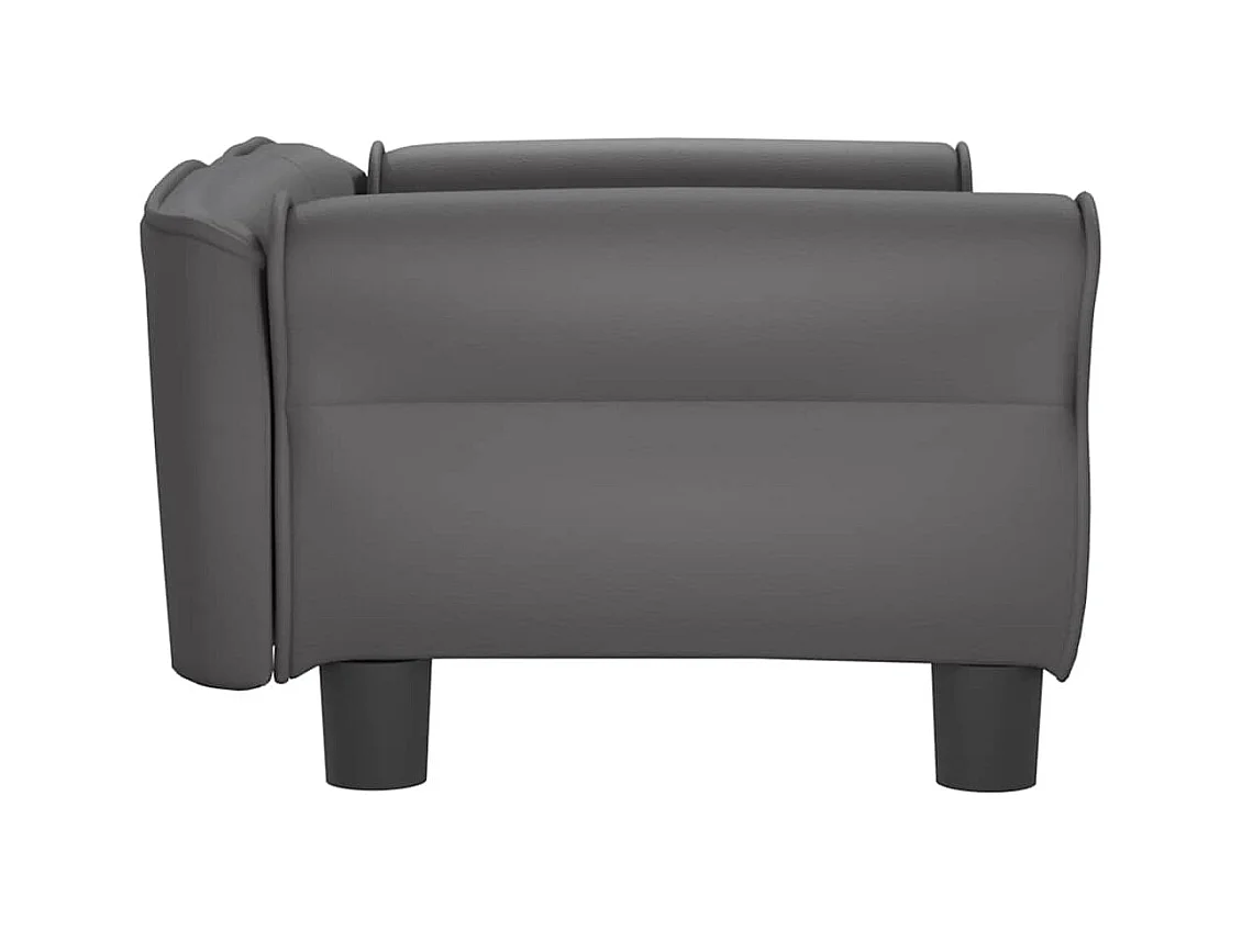 Lit pour chien gris 70x45x30 cm similicuir