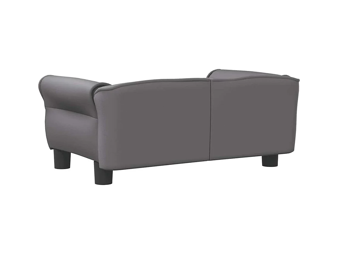 Lit pour chien gris 70x45x30 cm similicuir