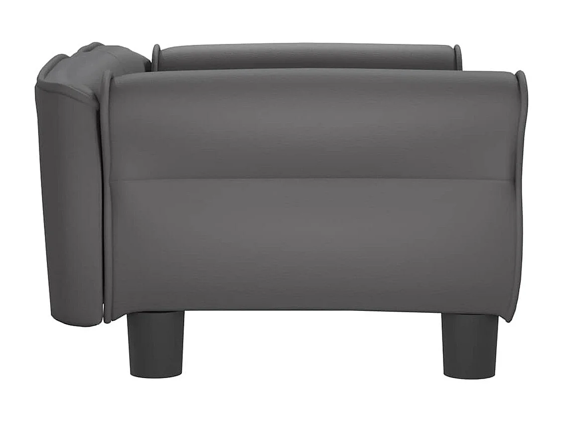 Lit pour chien gris 70x45x30 cm similicuir