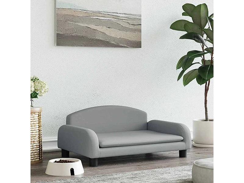 Cama para perro de tela gris claro 70x45x30 cm