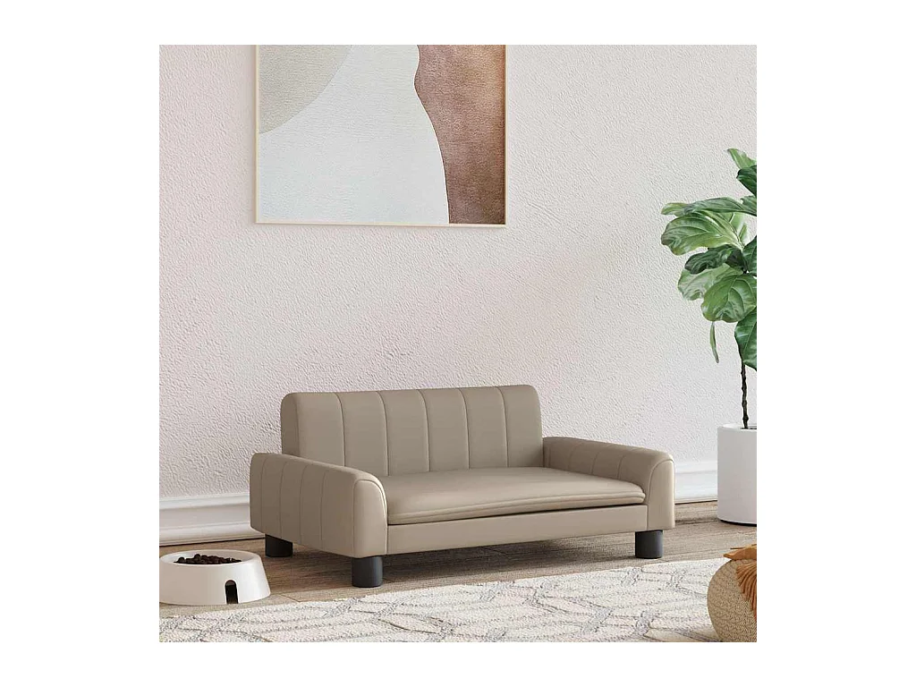 Lit pour chien cappuccino 70x45x30 cm similicuir
