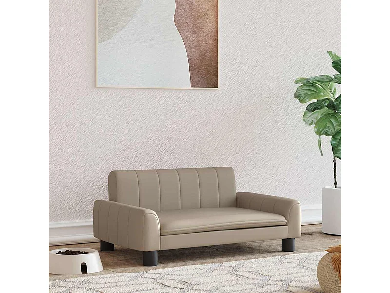 Cuccia per cani Cappuccino 70x45x30 cm in similpelle