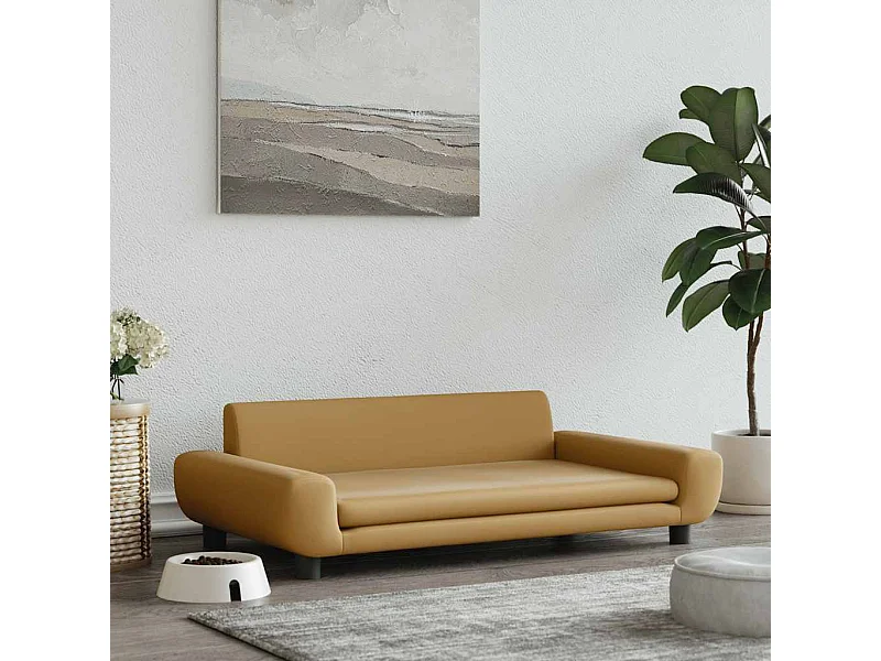 Lit pour chien marron 100x54x33 cm velours