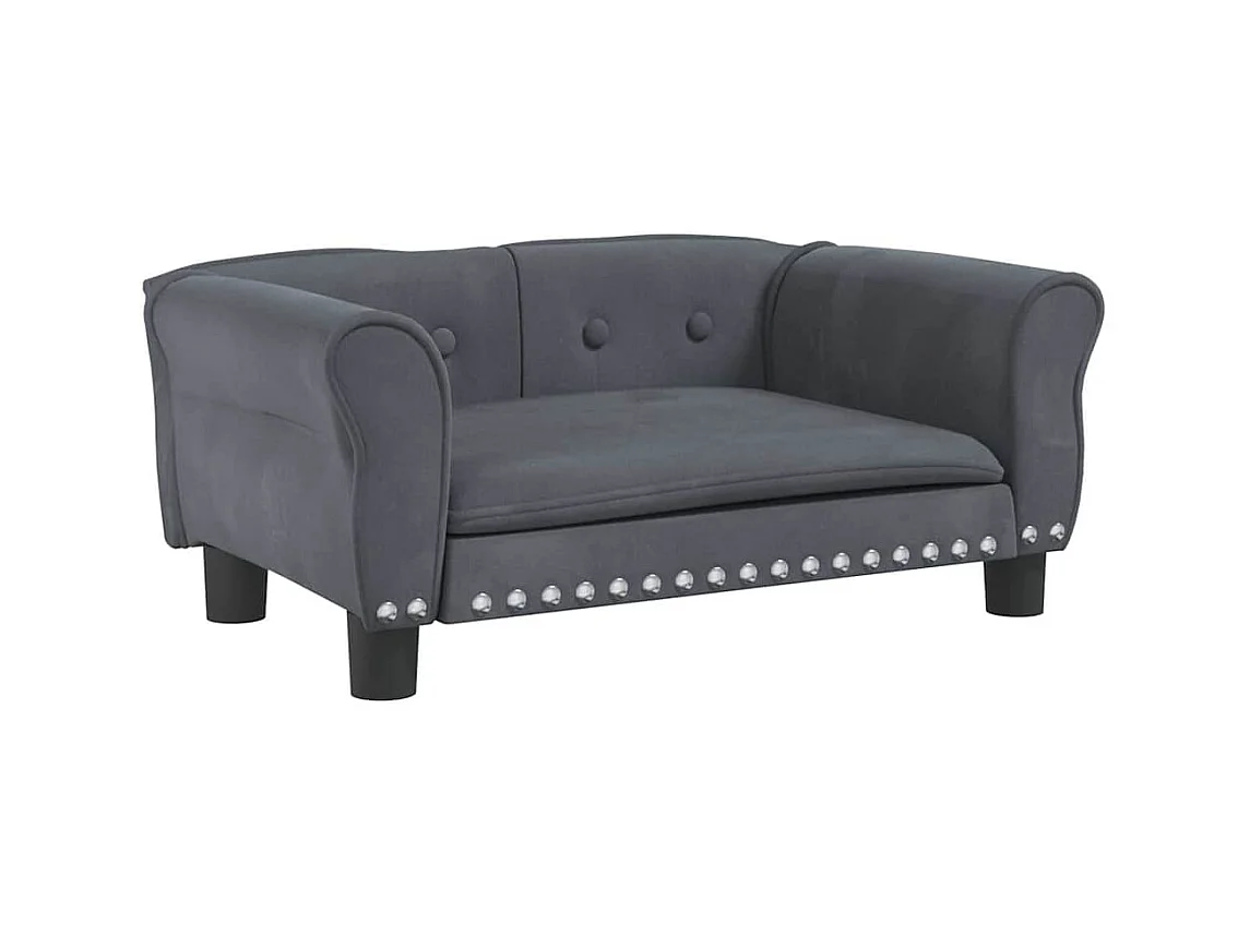 Cama para perro gris oscuro 70x45x30 cm terciopelo