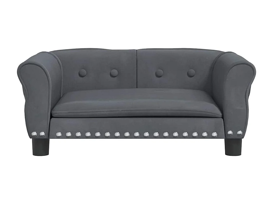 Lit pour chien gris foncé 70x45x30 cm velours