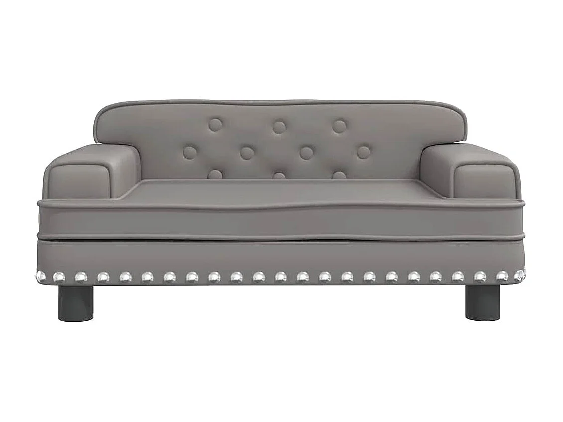 Grijs hondenbed 70x45x30 cm kunstleer