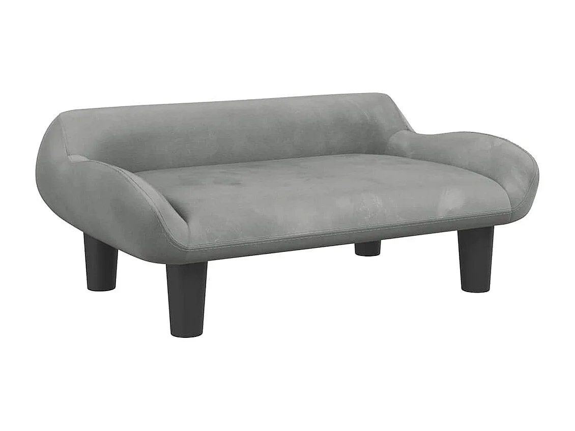Lichtgrijs hondenbed 70x40x24 cm fluweel