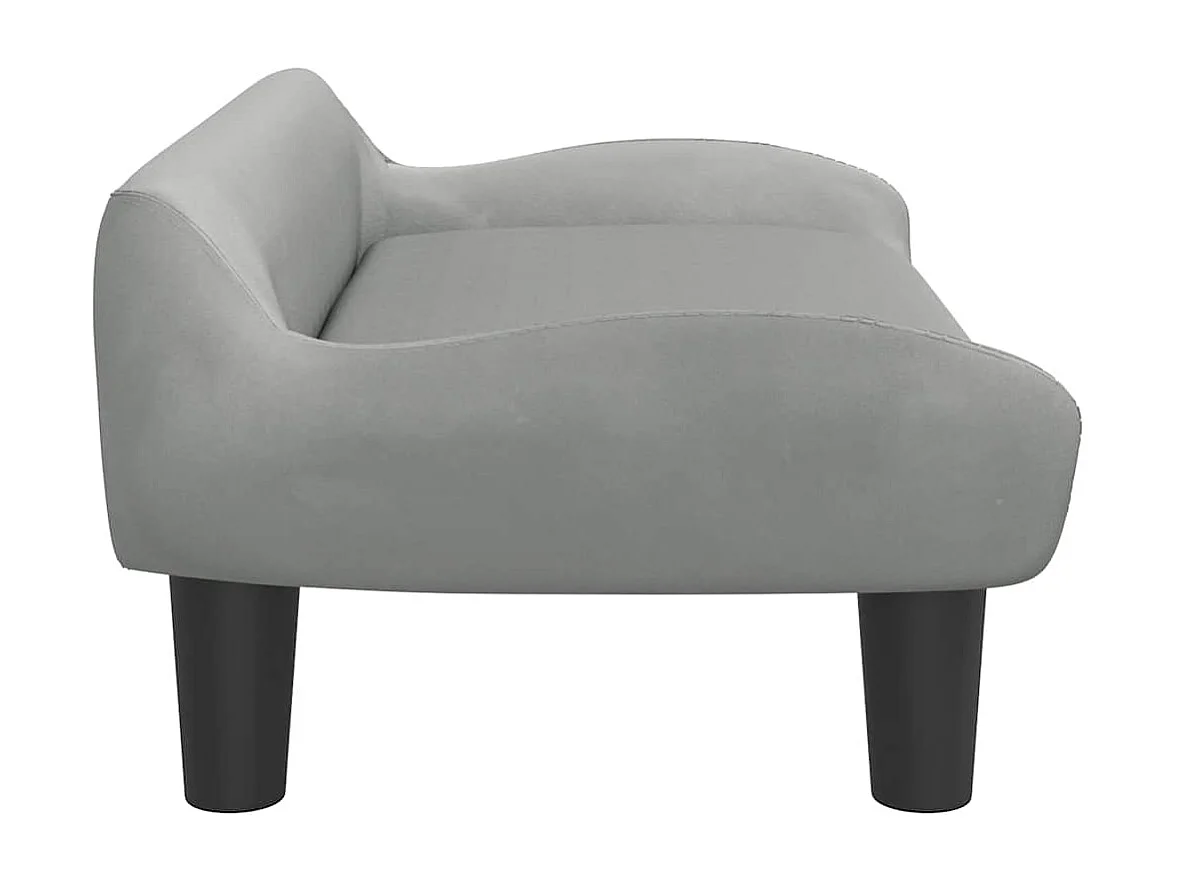 Lichtgrijs hondenbed 70x40x24 cm fluweel