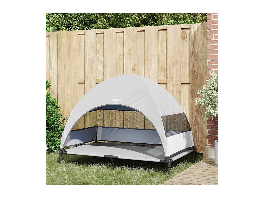 Erhöhtes Hundebett Silbergrau 127 x 81 x 108 cm