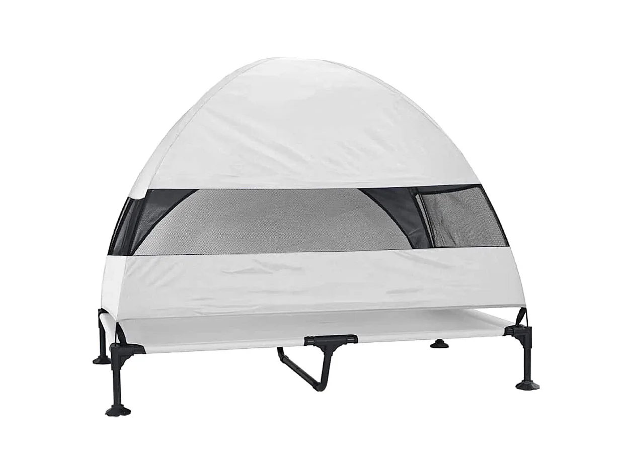 Erhöhtes Hundebett Silbergrau 127 x 81 x 108 cm