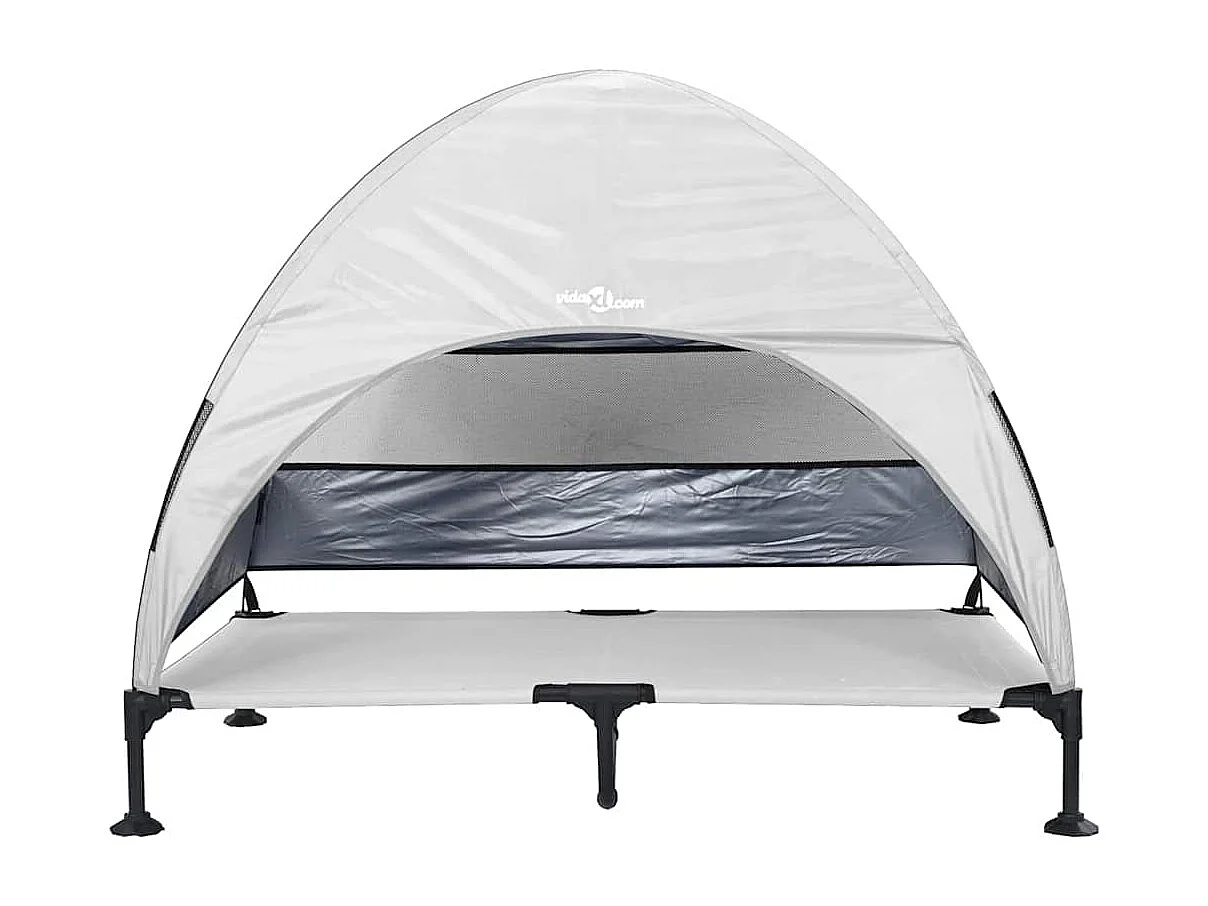 Cama elevada para perros gris plata 127 x 81 x 108 cm