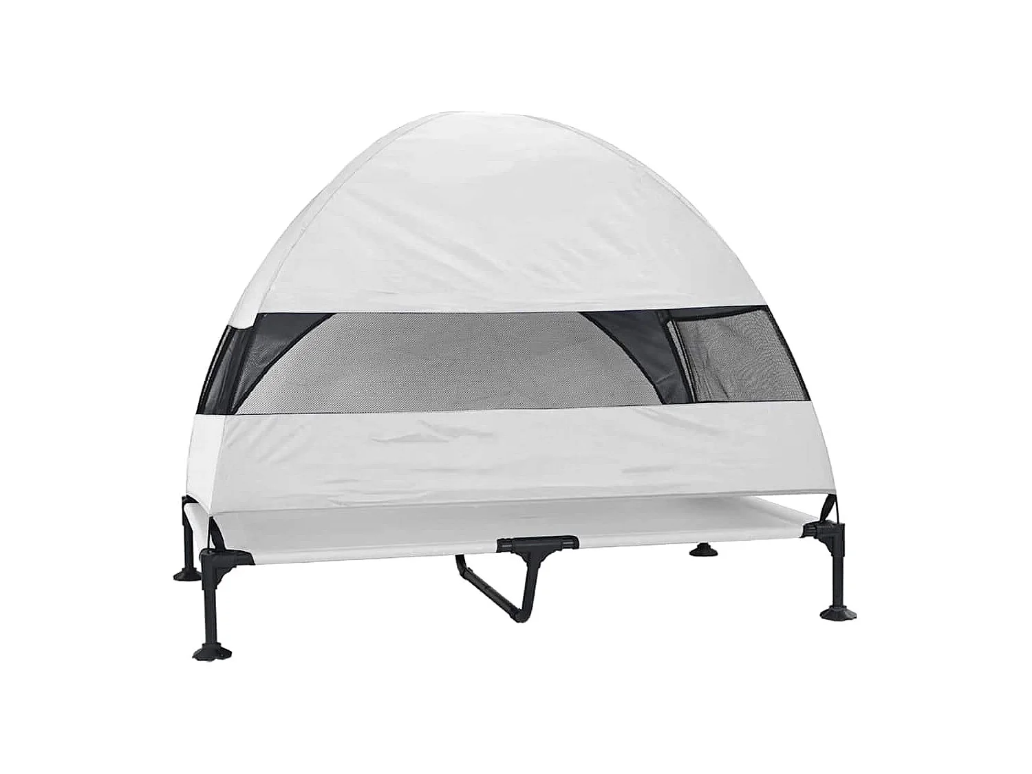 Cama elevada para perros gris plata 127 x 81 x 108 cm