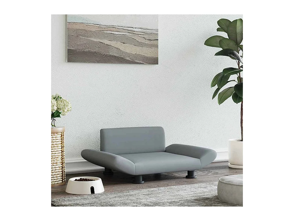 Cuccia per cani grigio chiaro in tessuto 70x45x28 cm