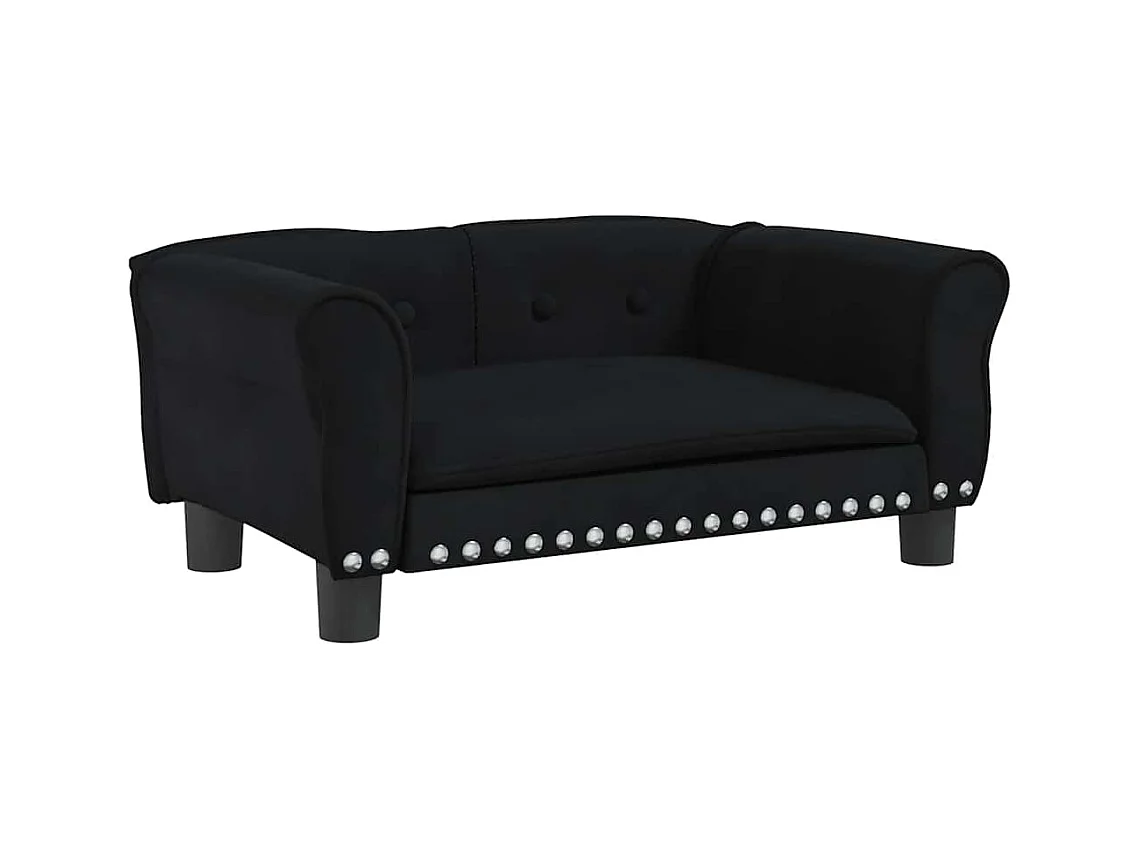 Lit pour chien noir 70x45x30 cm velours