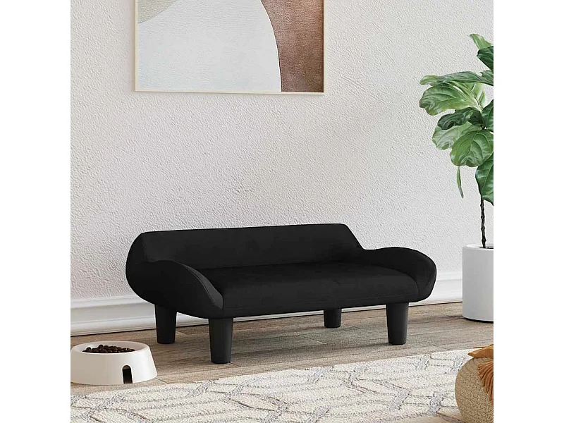 Lit pour chien noir 70x40x24 cm velours