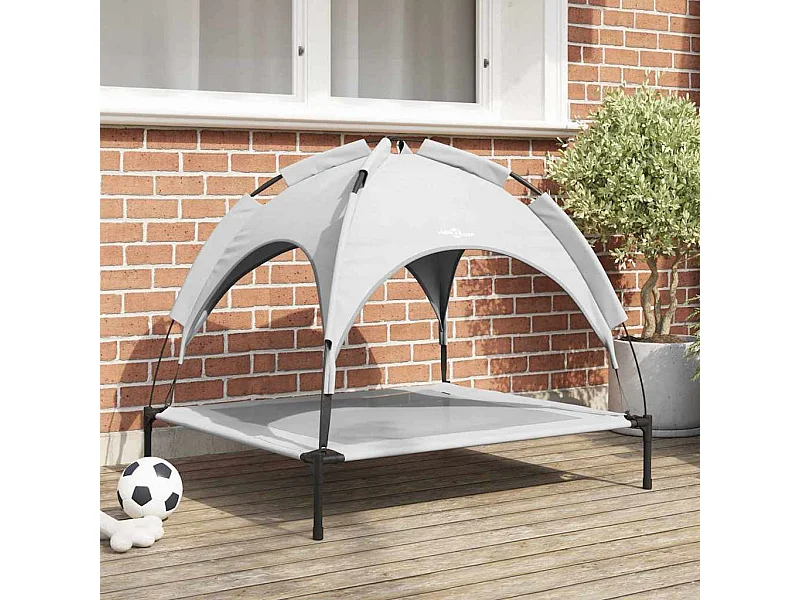 Lit pour Chien Gris argenté l Acier