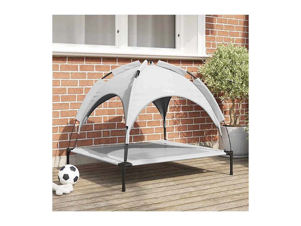 Lit pour Chien Gris argenté l Acier