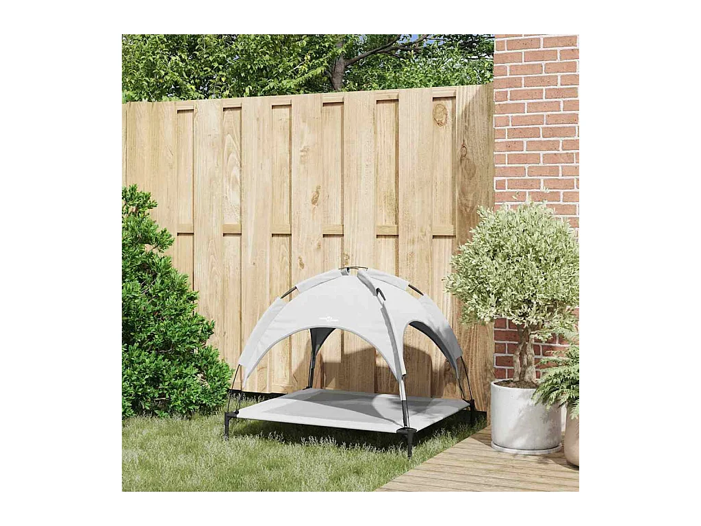 Lit pour Chien Gris argenté l Acier