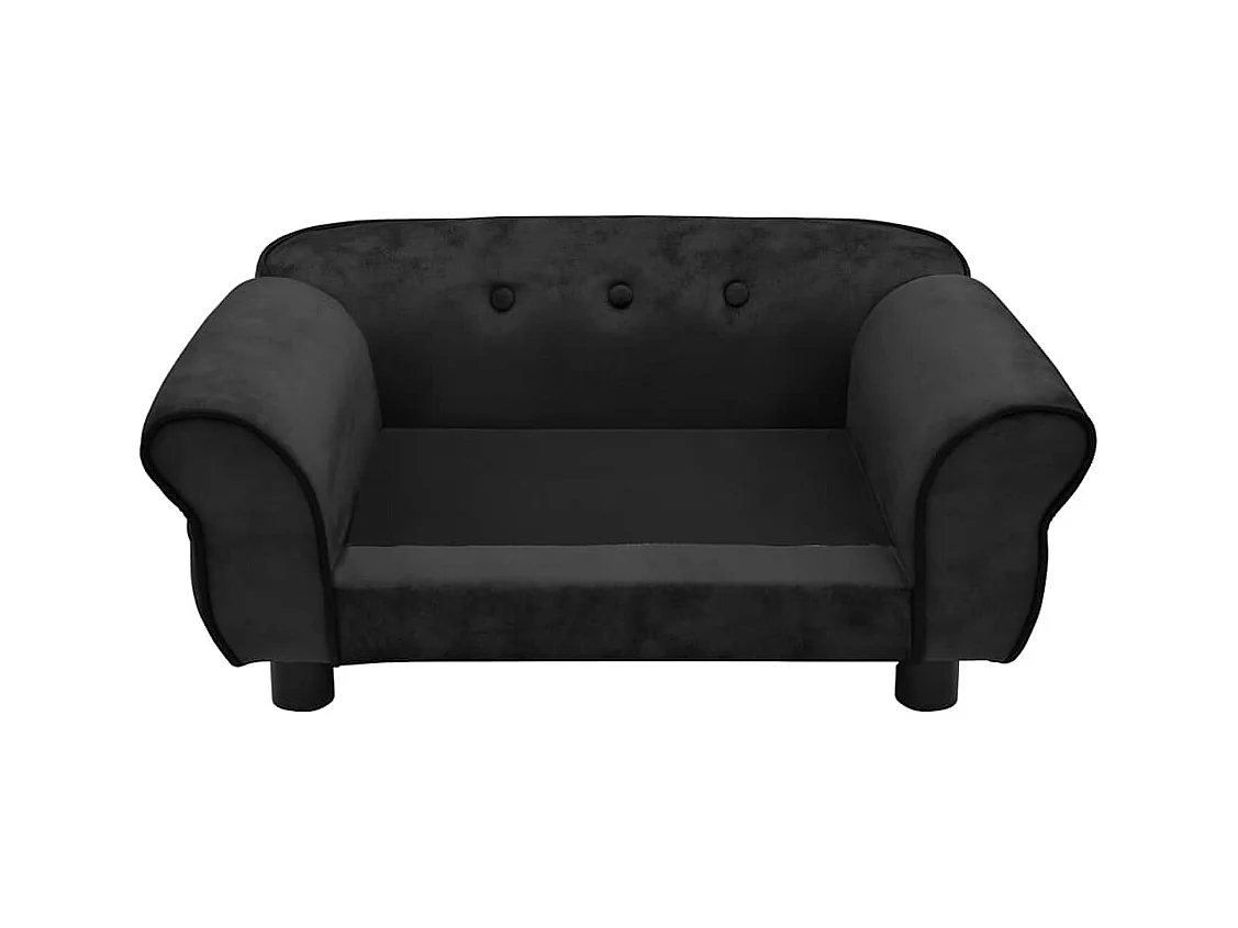 Sofá para perro negro 72x45x30 cm de peluche