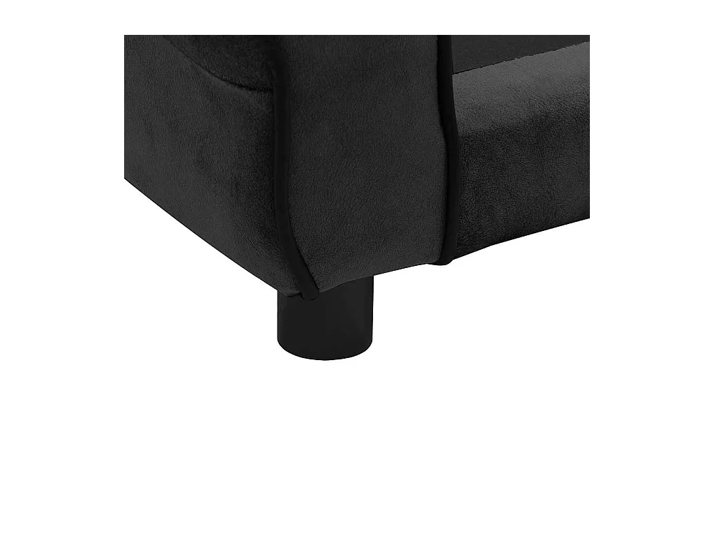 Sofá para perro negro 72x45x30 cm de peluche