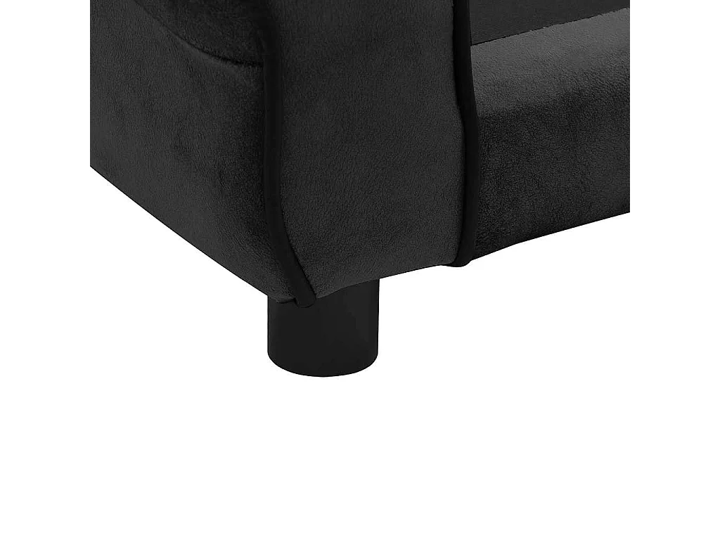 Sofá para perro negro 72x45x30 cm de peluche