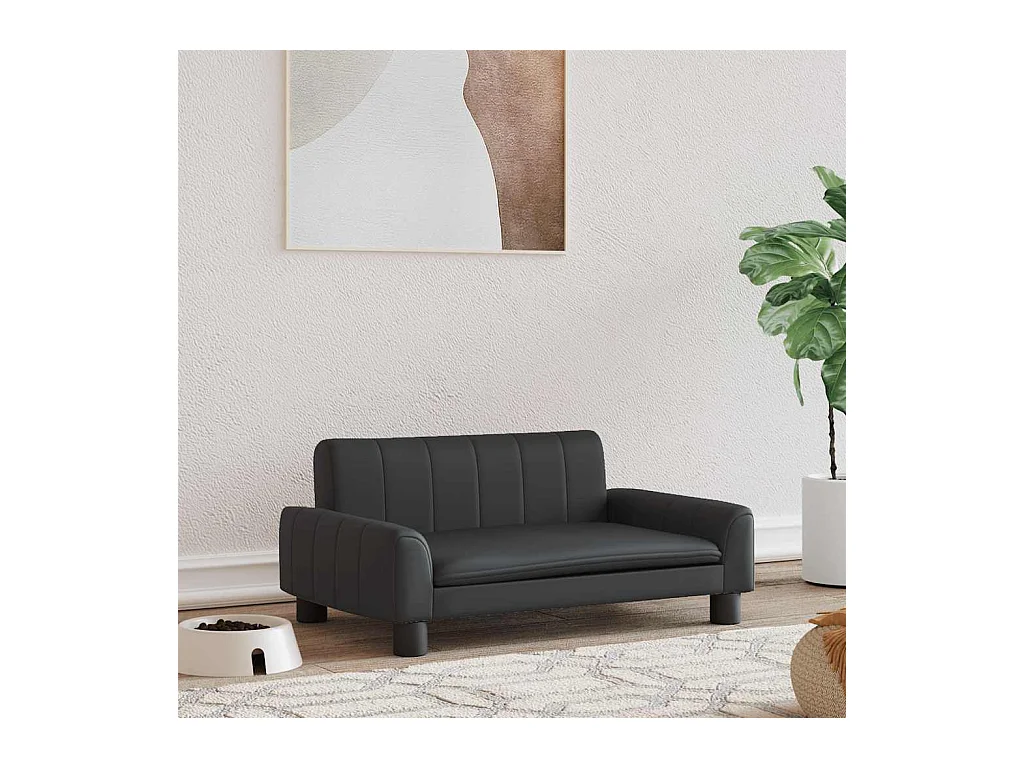 Lit pour chien noir 70x45x30 cm similicuir