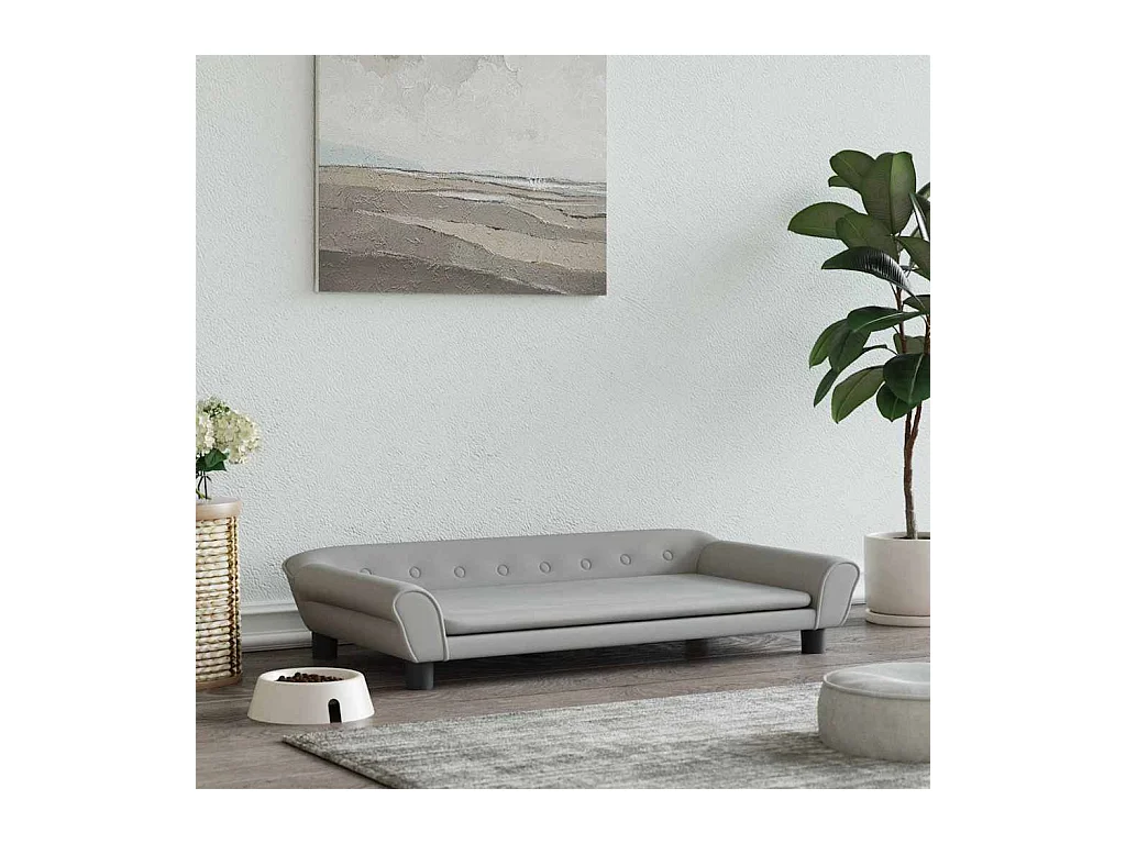 Lichtgrijs hondenbed 100x50x21 cm fluweel