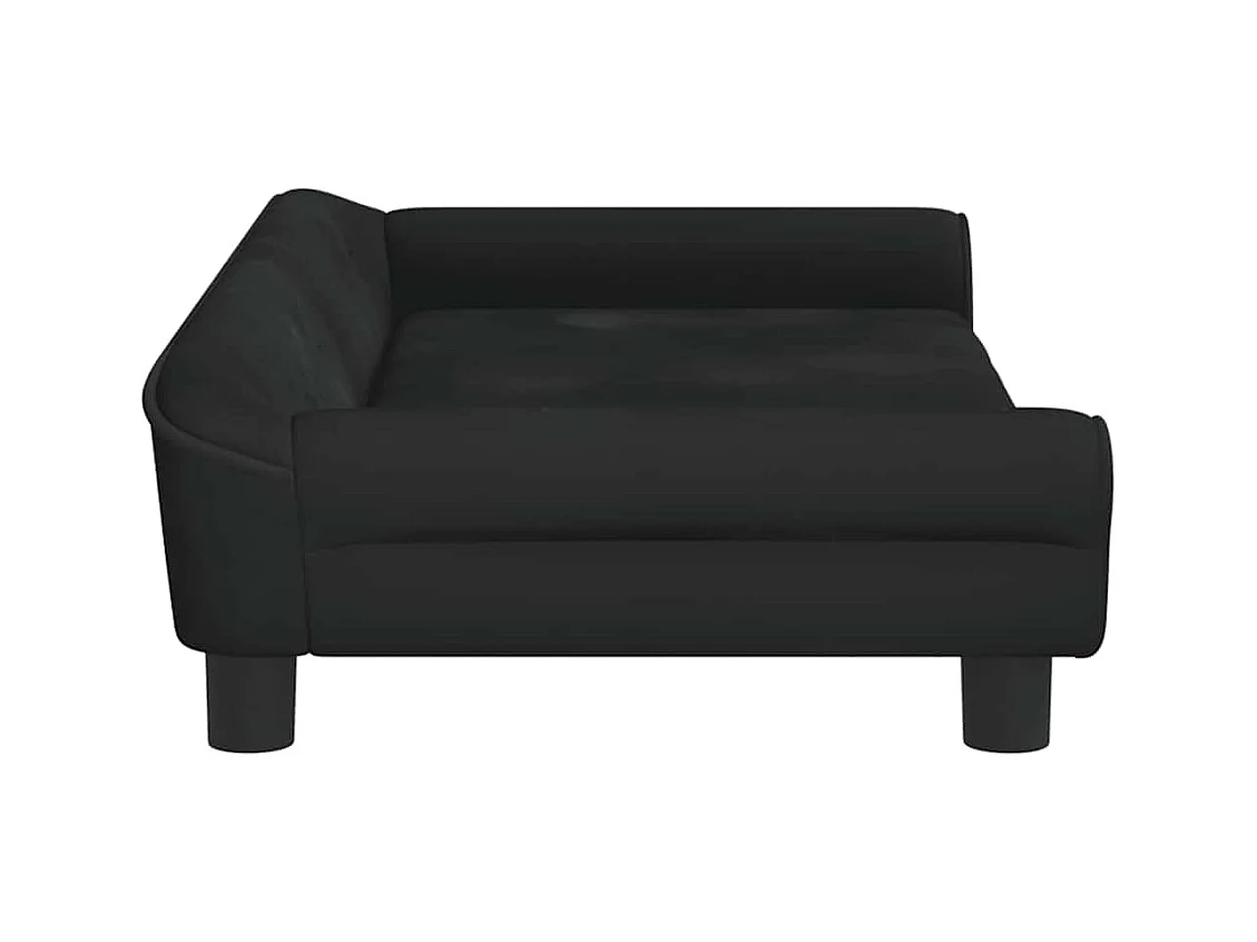 Zwarte hondenmand 100x50x21 cm fluweel