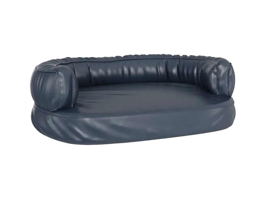 Letto ergonomico per cani in schiuma blu scuro 75x53cm in similpelle