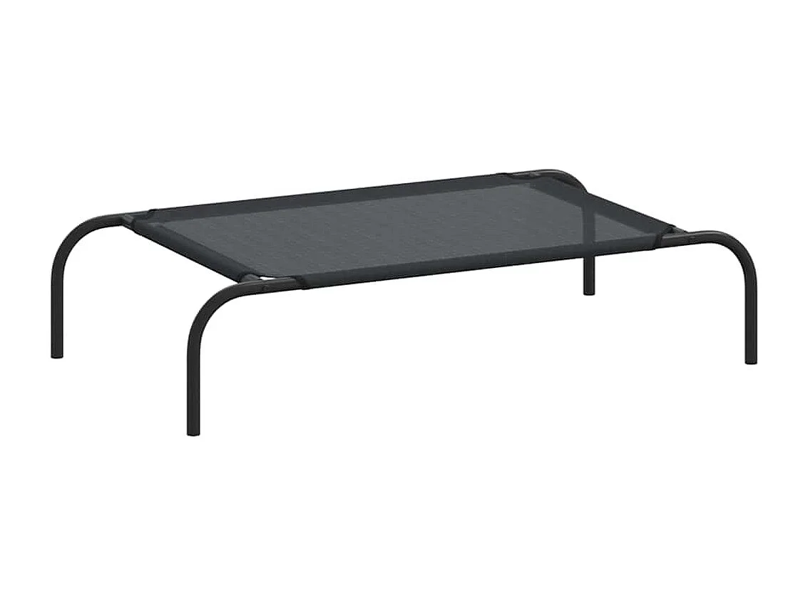 Lit surélevé pour chien Noir S Textilène