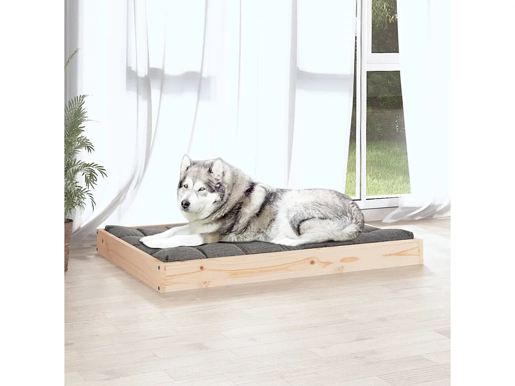 Lit pour chien 101,5x74x9 cm Bois de pin solide