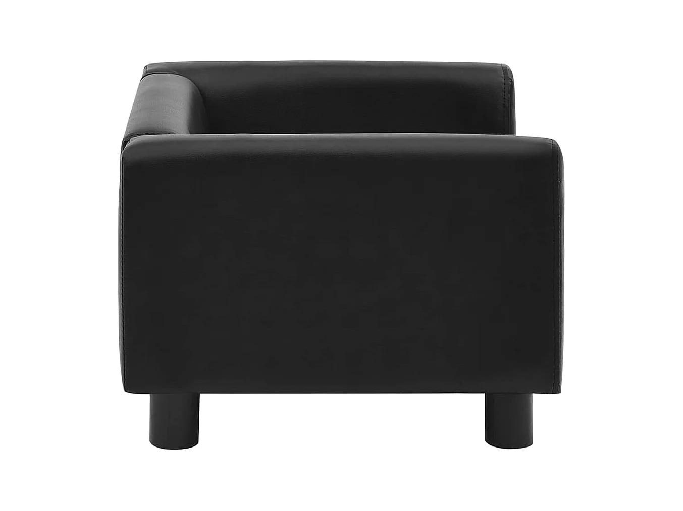 Sofá Perro Negro 60x43x30 cm Peluche y Piel Sintética