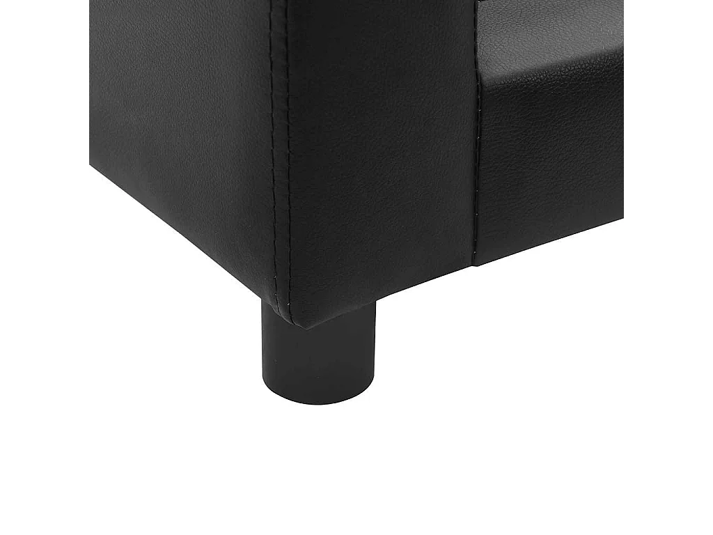 Sofá Perro Negro 60x43x30 cm Peluche y Piel Sintética