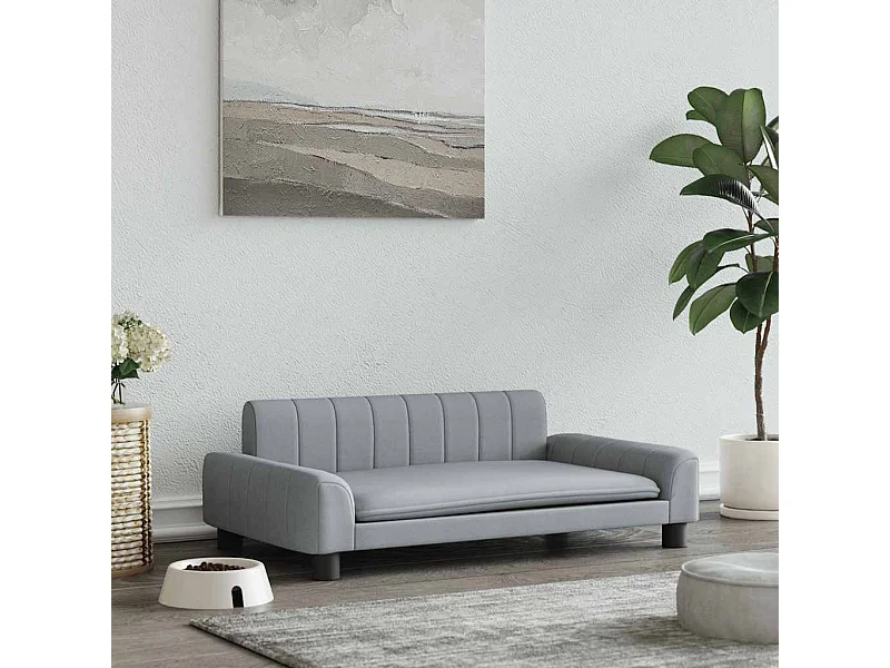 Cuccia per cani grigio chiaro in tessuto 90x53x30 cm