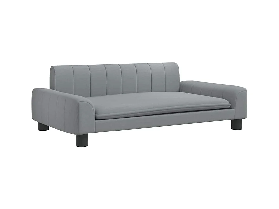 Lit pour chien gris clair 90x53x30 cm tissu