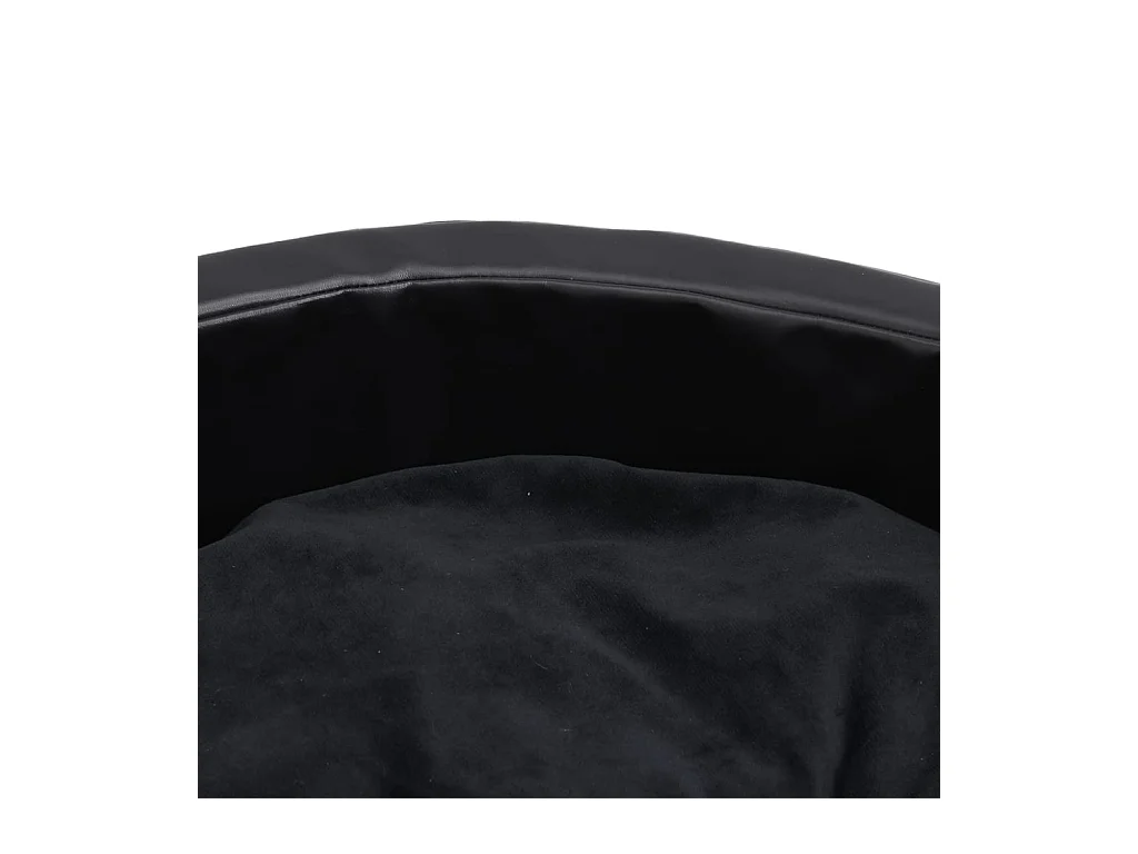 Cama para perro negra 99x89x21 cm de felpa y piel sintética